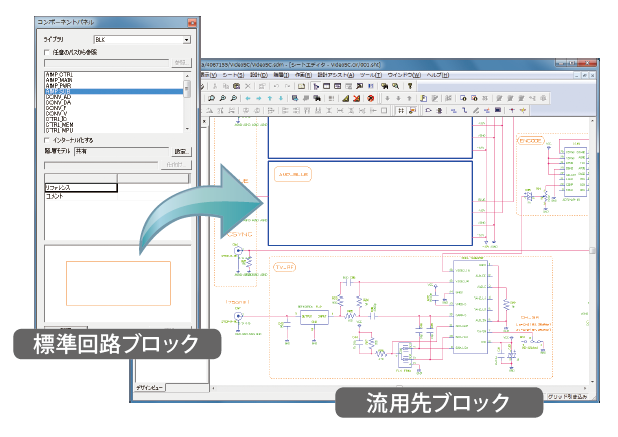 回路ブロックによる流用設計